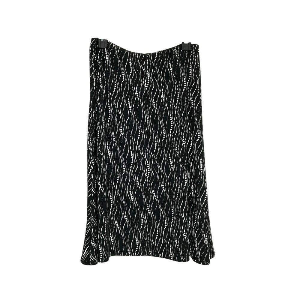 Saint Tropez West Black/White Midi Skirt Size XL Stretch Elastic Waist - Picture 2 of 5